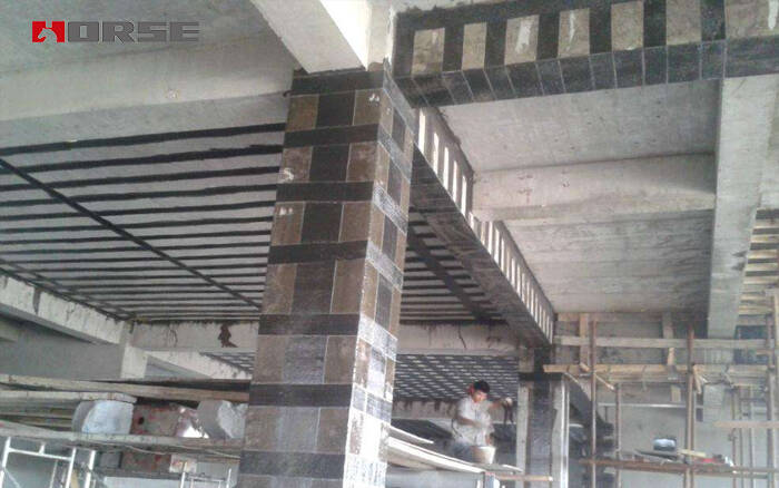 column strengthening by carbon fiber fabric