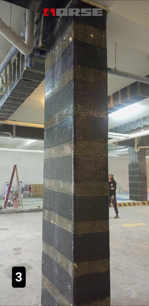 Carbon Fiber CFRP for 2-Story Commercial Building Retrofitting