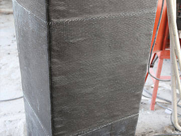 column reinforcement with carbon sheet